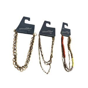 Universal Thread Necklace Semi-Precious Beaded Necklaces Set‎ Of 3 NEW